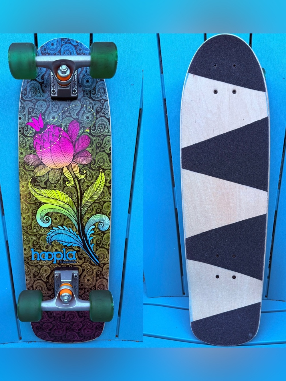 Hoopla Skateboards Custom Complete Mini Cruiser Skateboard - Paris Street Trucks